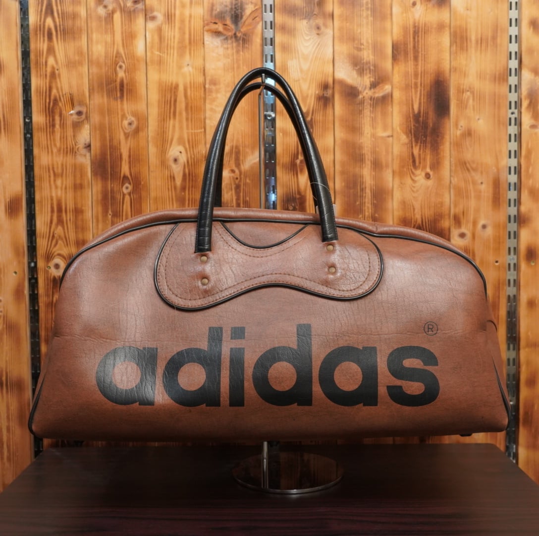 70s80s adidas レザー ボストンバッグ ブラウン アディダス 鞄