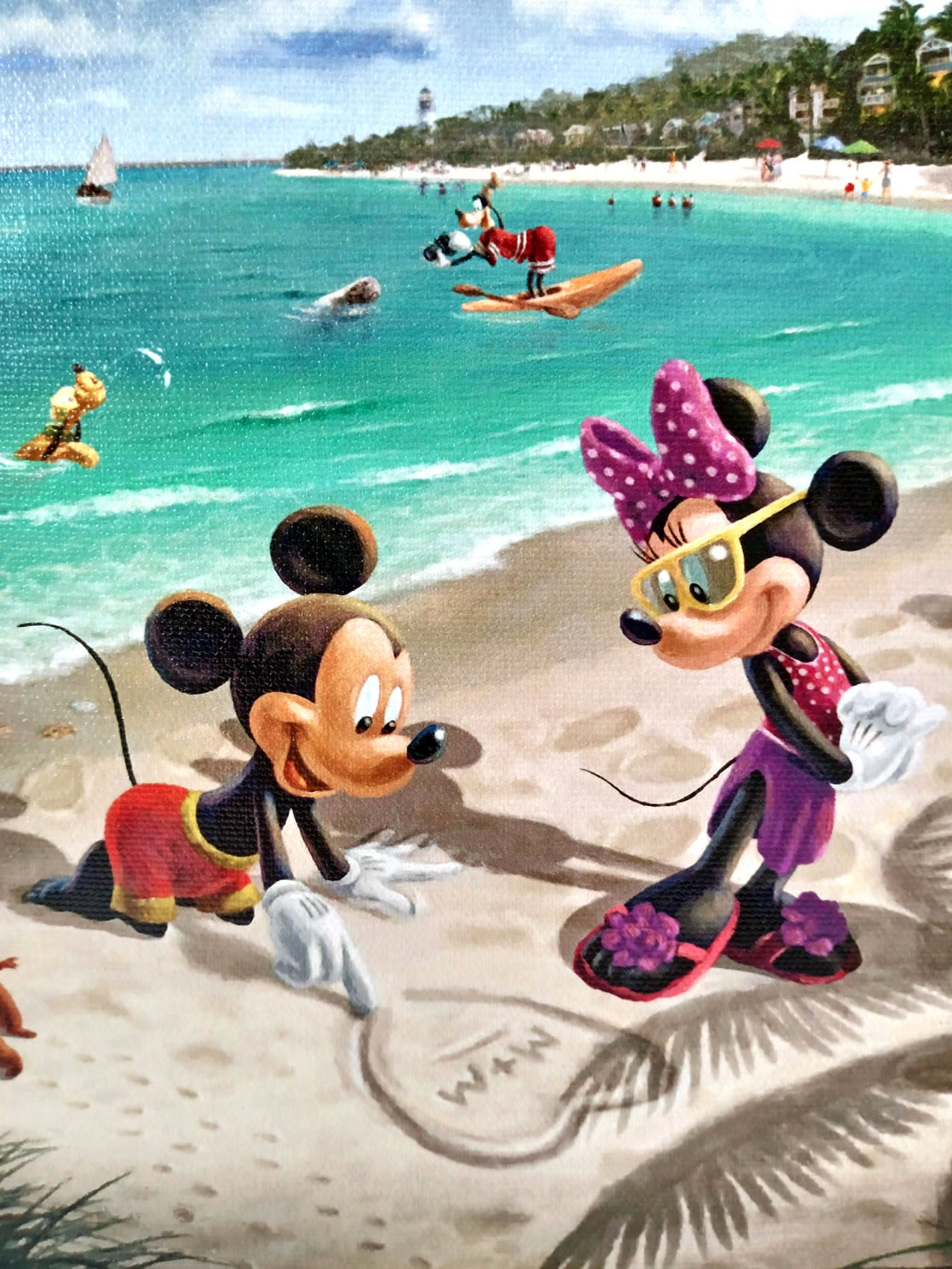 ディズニー絵画 ミッキー＆ミニー/イン フロリダ 展示用フック付