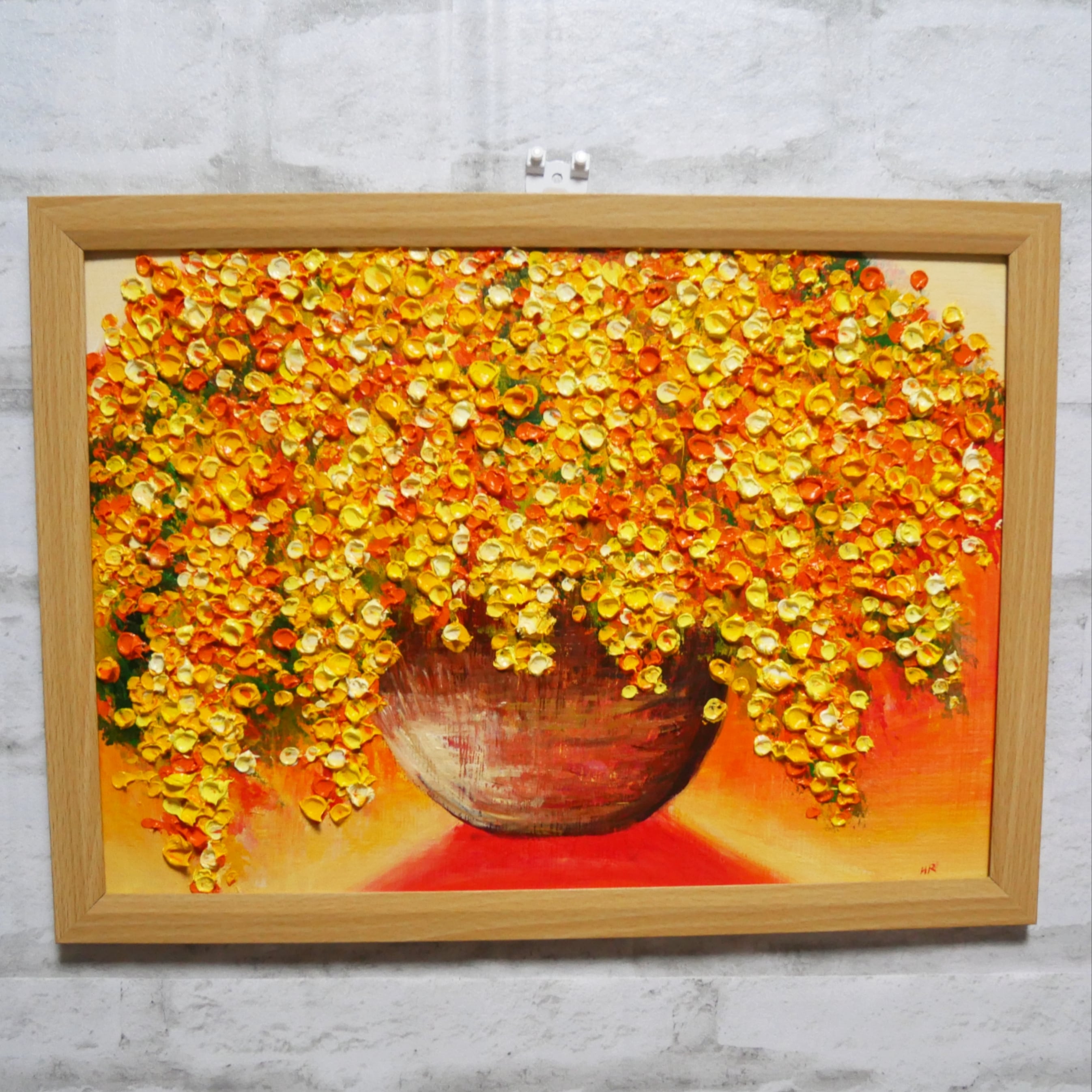 油絵 油彩 油彩画 絵 絵画【ミモザ】B4サイズ | HIROSHI1990