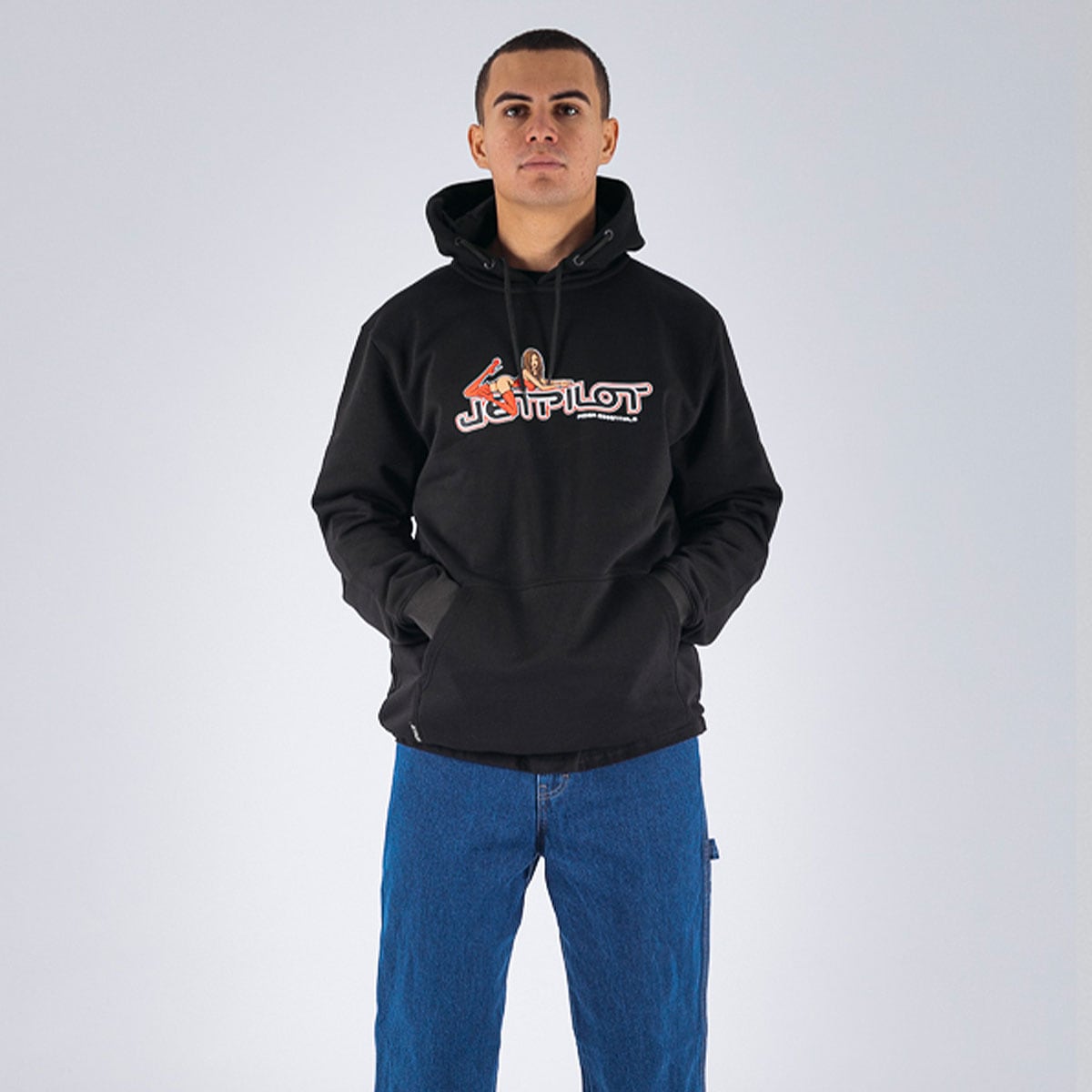 モト プルオーバー ブラック フーディー スウェット W26704 JETPILOT