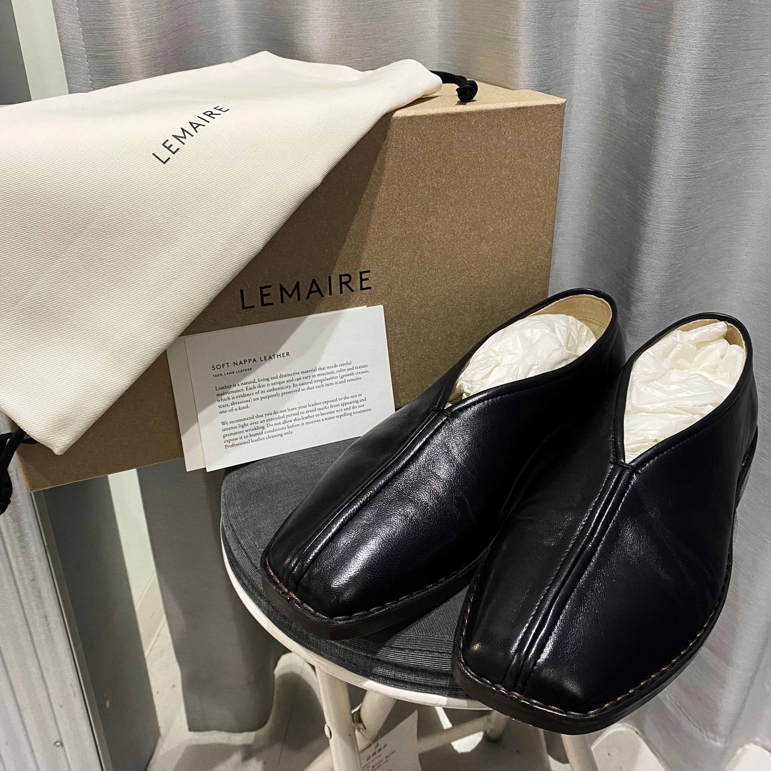 LEMAIRE ルメール 24AW FLAT PIPED SLIPPERS レザー フラットシューズ