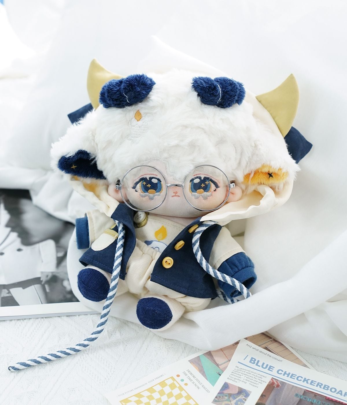 10cm 無属性 ぬいぐるみ 20cm 着せ替えぬいぐるみ 白髪の泣き虫男の子