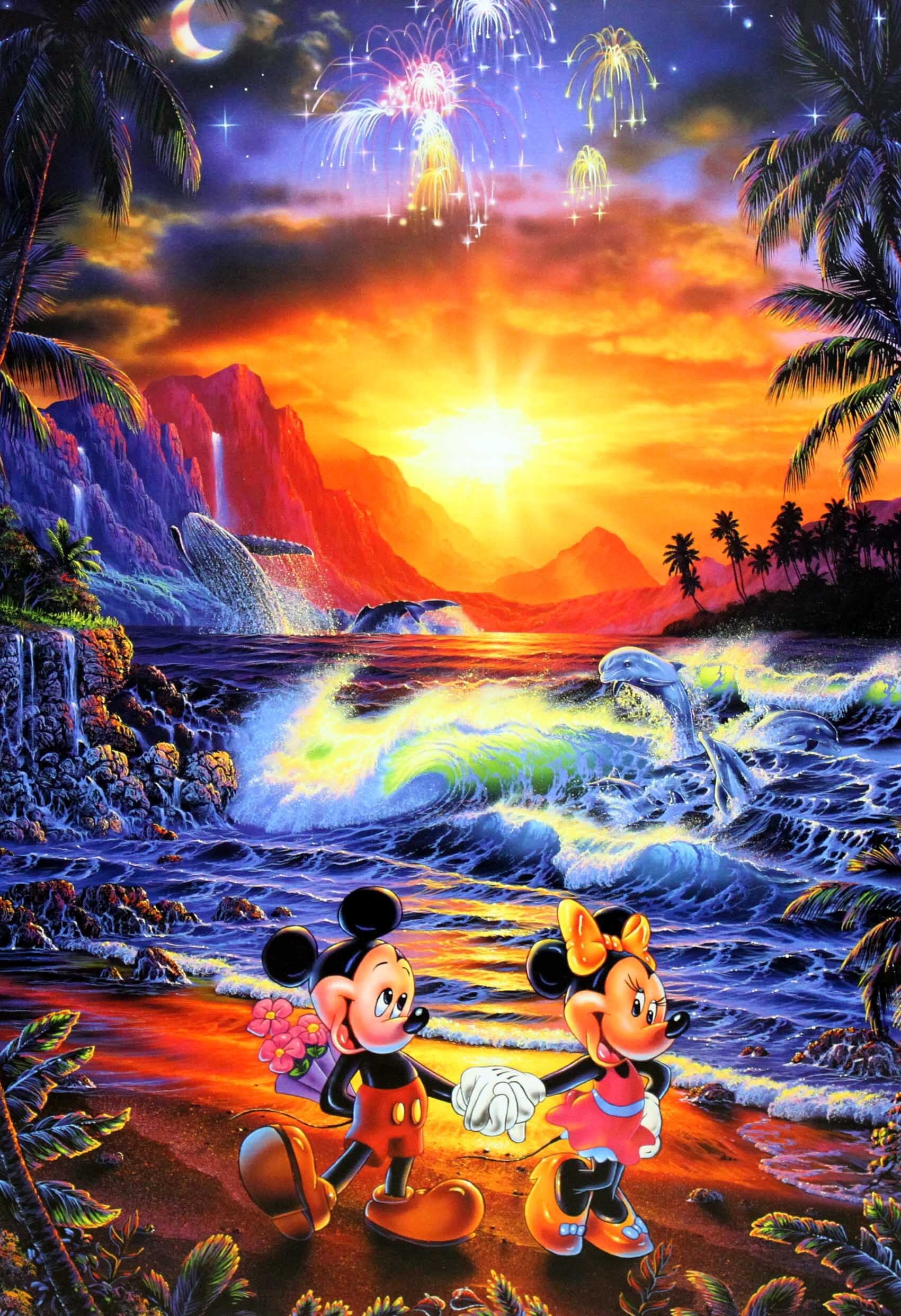 ラッセン ディズニー ポスター「ミッキー ミニー/シーサイド ロマンス