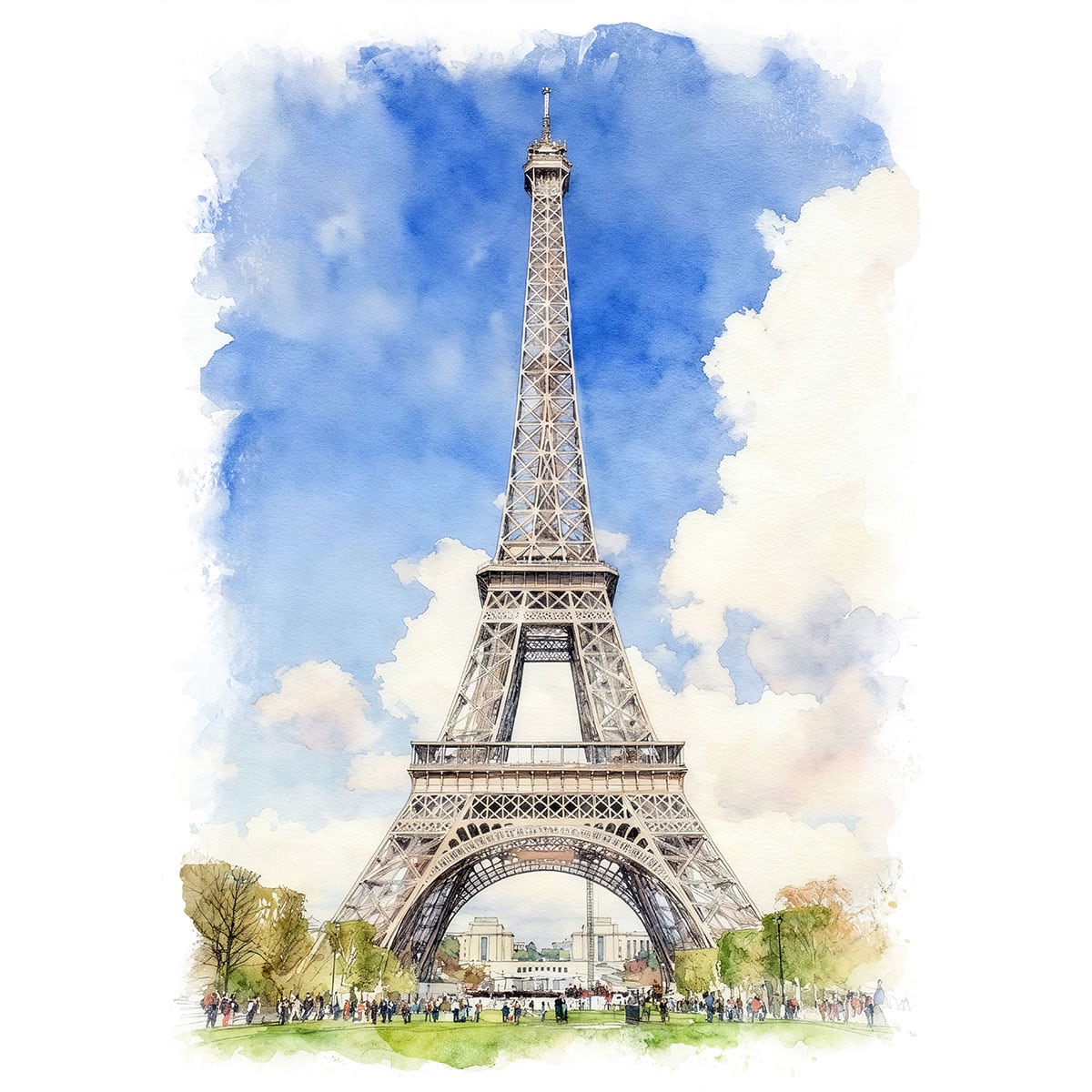 Van Lod ヴァン・ロッド 油彩画 パリの風景 エッフェル塔 サイン入り