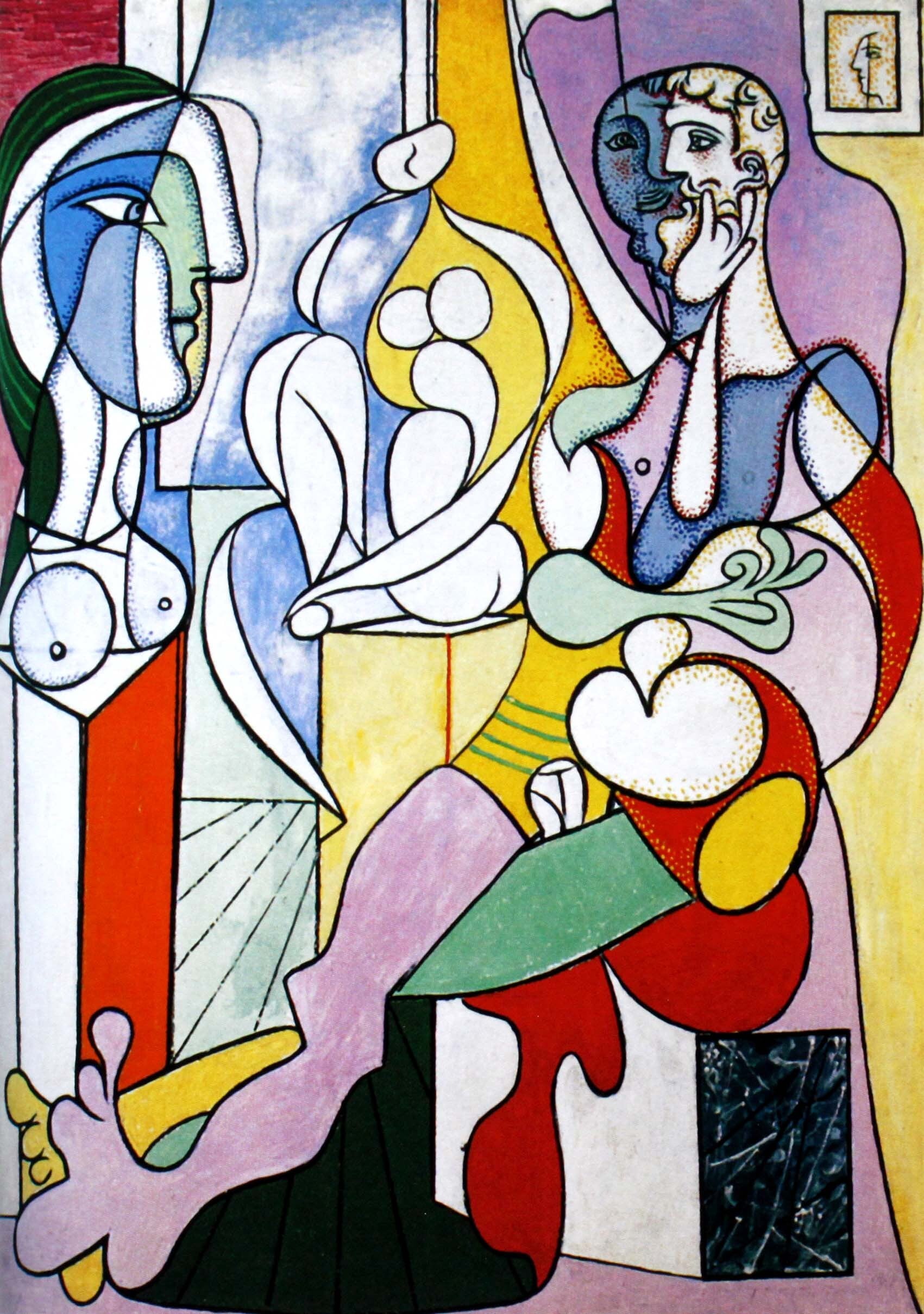 パブロ ピカソ「彫刻家」額縁4色選択可能 作品証明書 展示用フック