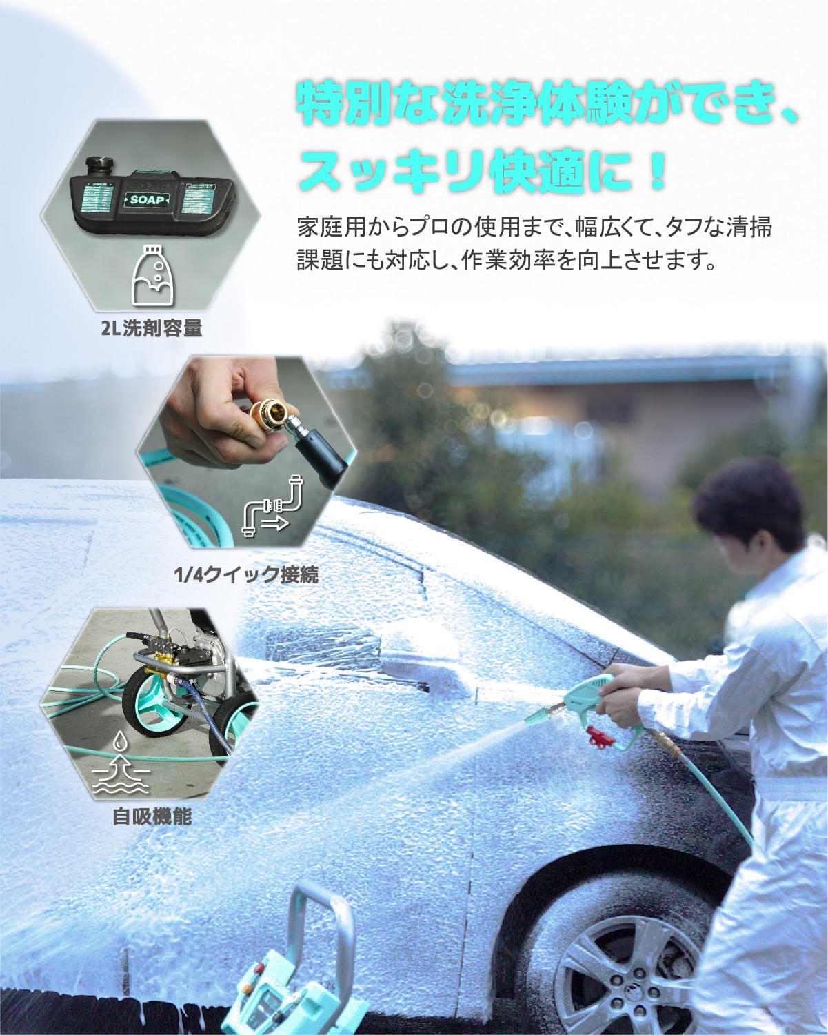 Kareyou（カレヨー）高圧洗浄機エンジン式 エンジ 付き高圧洗浄機