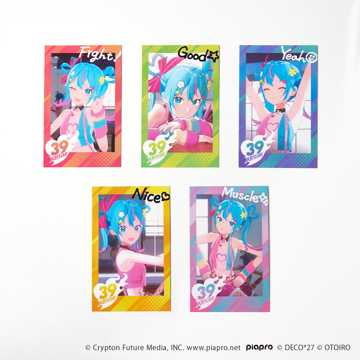 デコミク ライトネス】ミクササイズ ランダム チェキ風カード（5種