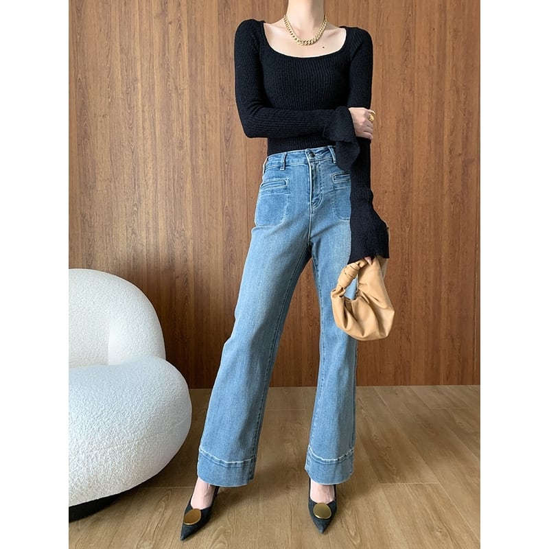 ハイウエスト ストレートデニムパンツ 203908 | きれいめレディース