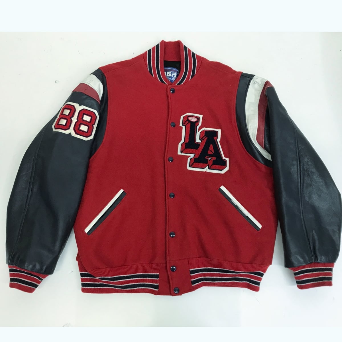 AWARDS USA 80〜 90年代 USA製 袖革 スタジャン ベースボール