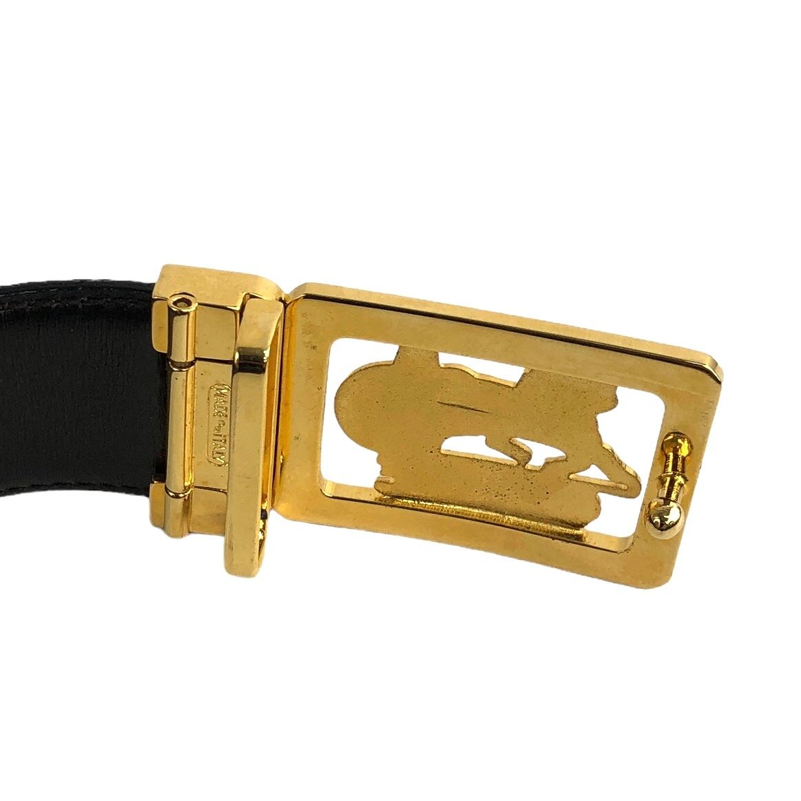 CELINE セリーヌ ベルト ブラック 馬車 レザー vintage ヴィンテージ