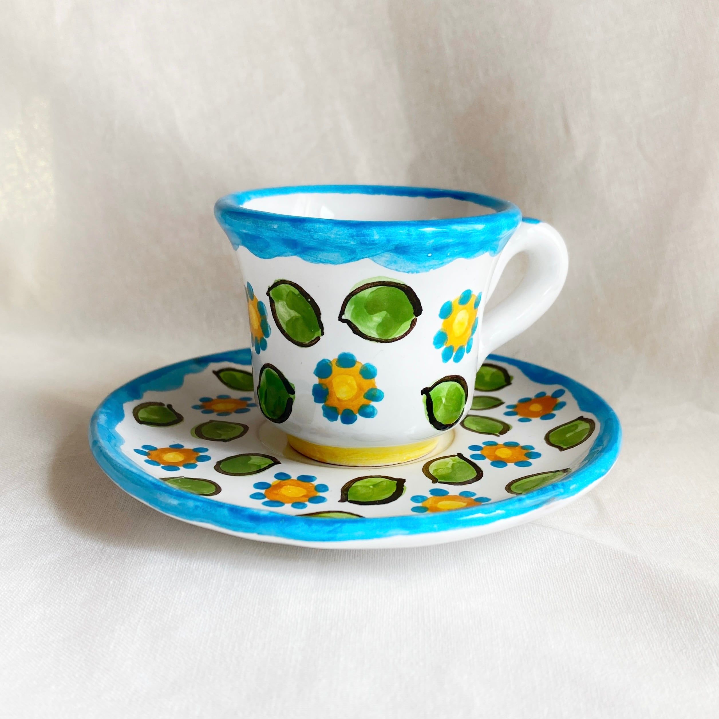 エスプレッソカップ＆ソーサー TAZ025 マヨリカ焼き イタリア陶器