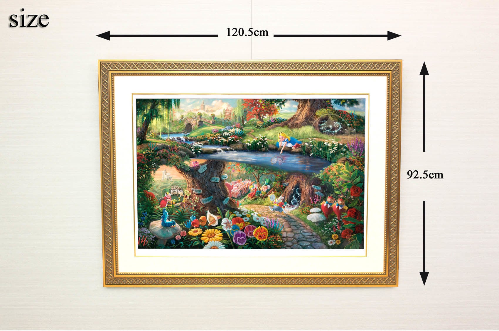 ディズニー絵画「不思議の国のアリス」作品証明書 展示用フック付