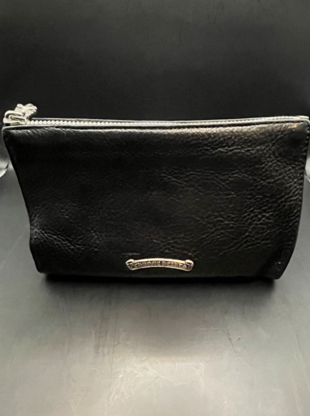 CHROME HEARTS クロムハーツ クロスパッチ レザー コスメポーチ ダガー