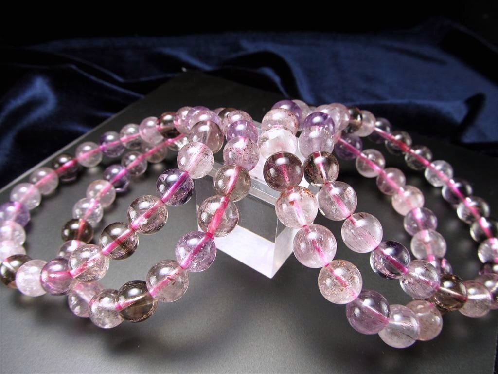 ブラックシラーアクアマリン【ブレスレット】11~11.5㎜天然石 | 天然石