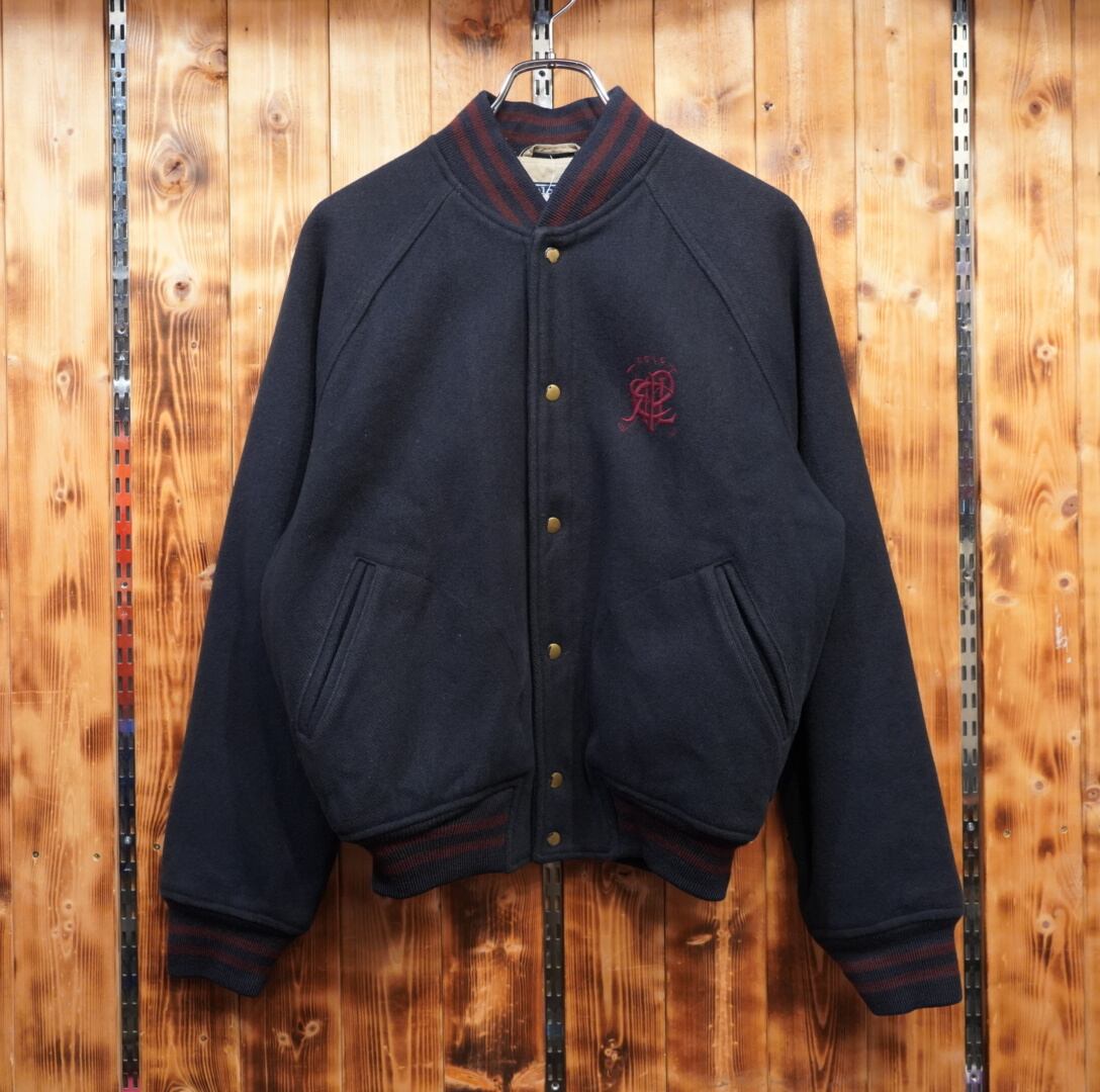 90s ralphlauren スクリブル ウール スタジャン M/ラルフローレン