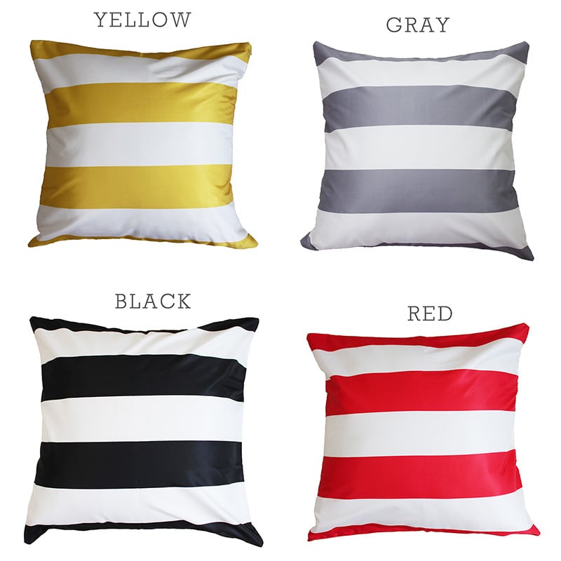 送料無料 ストライプ クッションカバー ボーダー 防汚生地 防水生地