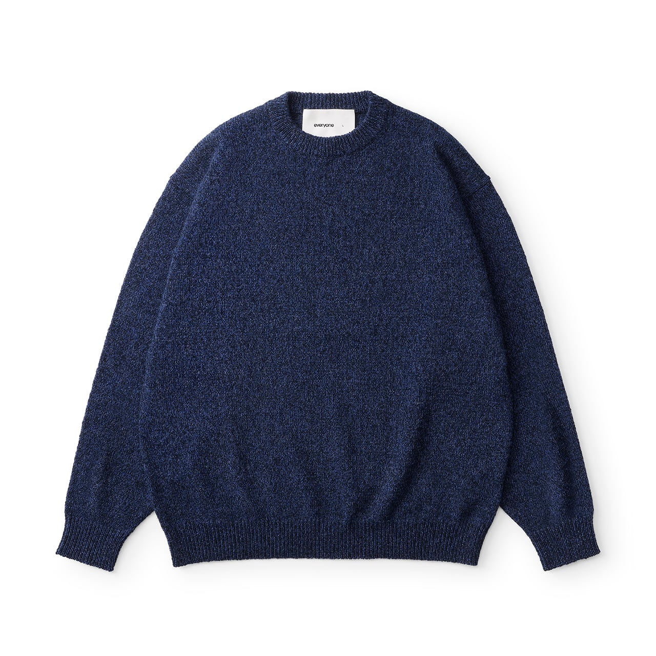everyone milano rib knit crew sweater (NAVY) | everyone