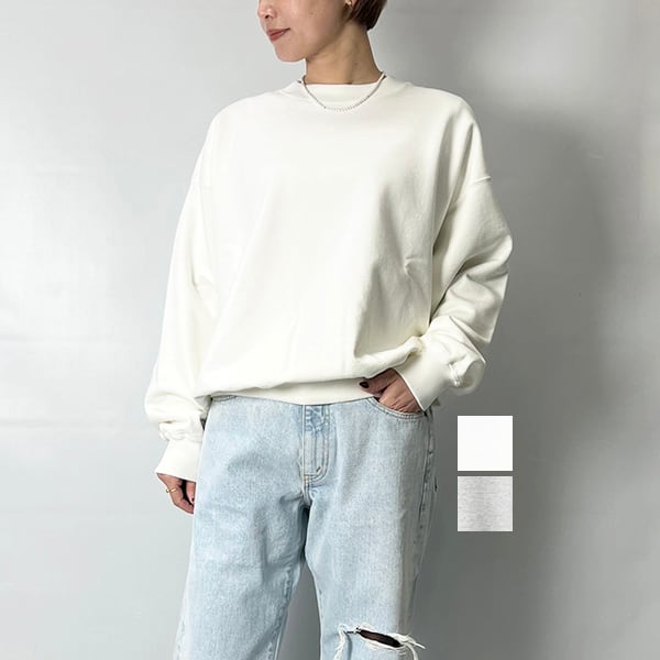 awasa アワサ スーピマエイジングコットン クルーネック スウェット