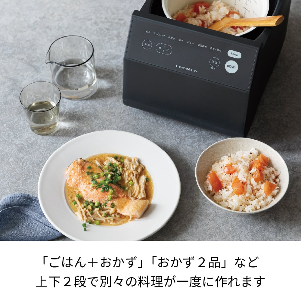 レコルト クッキングライスクッカー ／ グレー RCR-2(GY) | レコルト