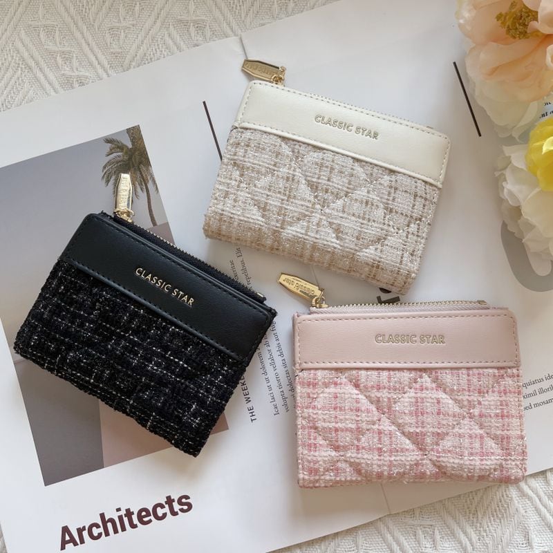 2つ折りツイードミニウォレット L0676 | Little fleur リトルフルール