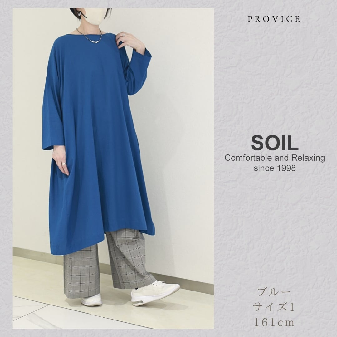 SOIL/ソイルNSL25033(ワンピース) 60s CAMBRIC PLAIN CREW-NECK BACK