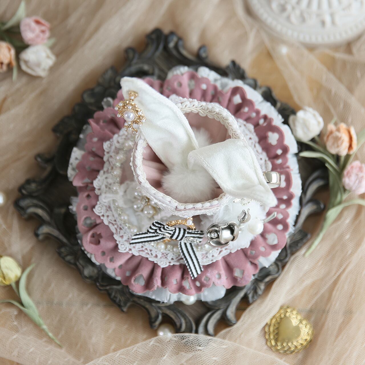 Drink me 兎耳ティーカップ帽子 カクテルハット | HoshibakoWorks