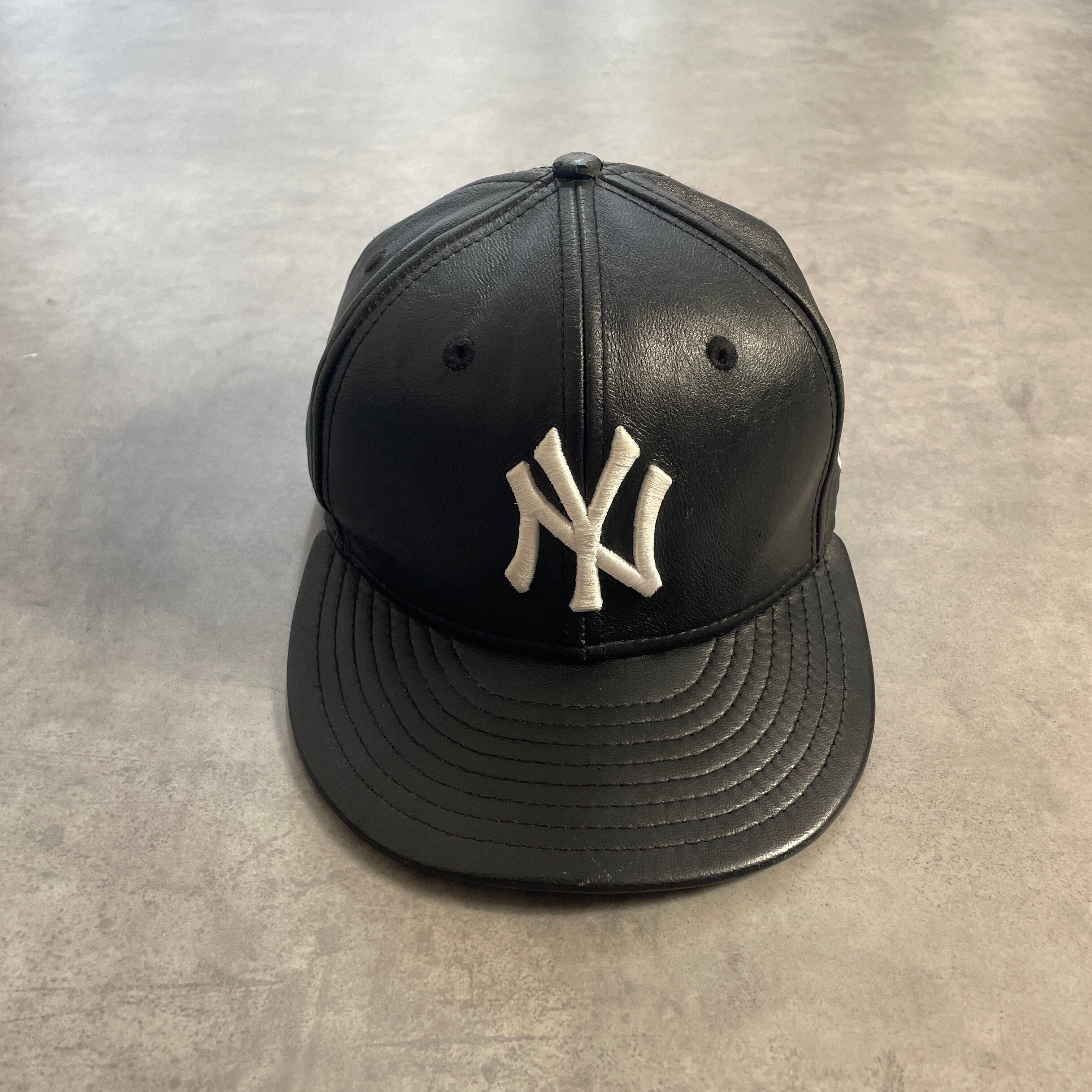 希少 00s NEWERA YANKEES ヤンキース レザー キャップ 黒 | Pay ID