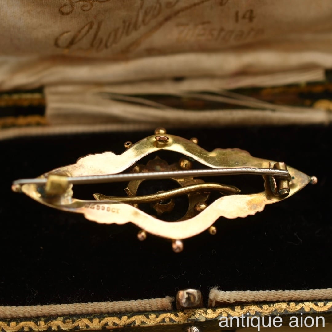 英国アンティーク 19世紀後期頃 ヴィクトリア朝時代 9ctゴールド 天然