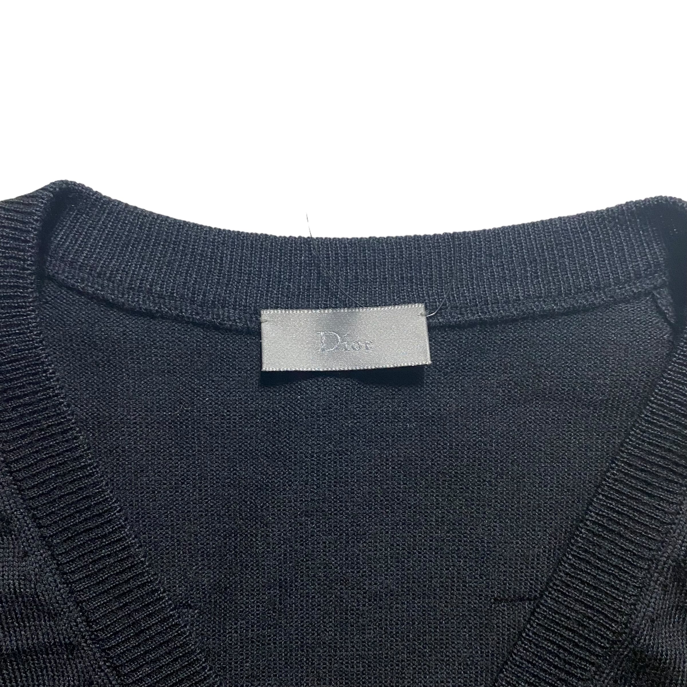2005AW DIOR HOMME by Hedi Slimane V-neck broken sweater | NOIR ONLINE