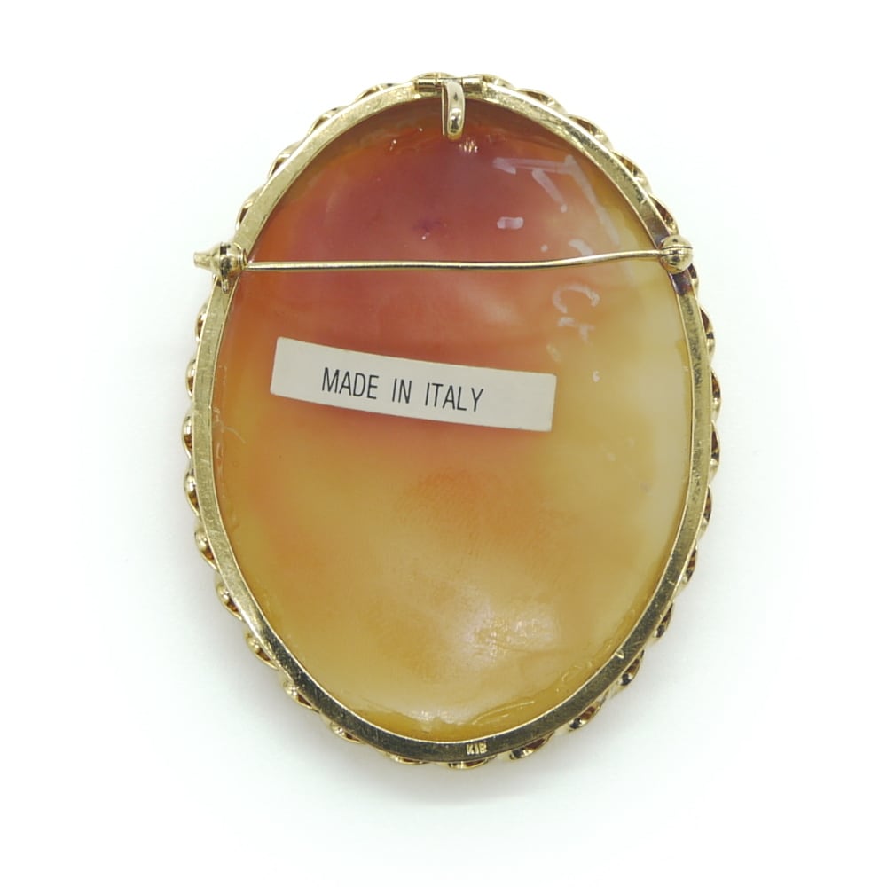 K18 アンティーク デザイナーズ シェルカメオ ブローチ ペンダント 18