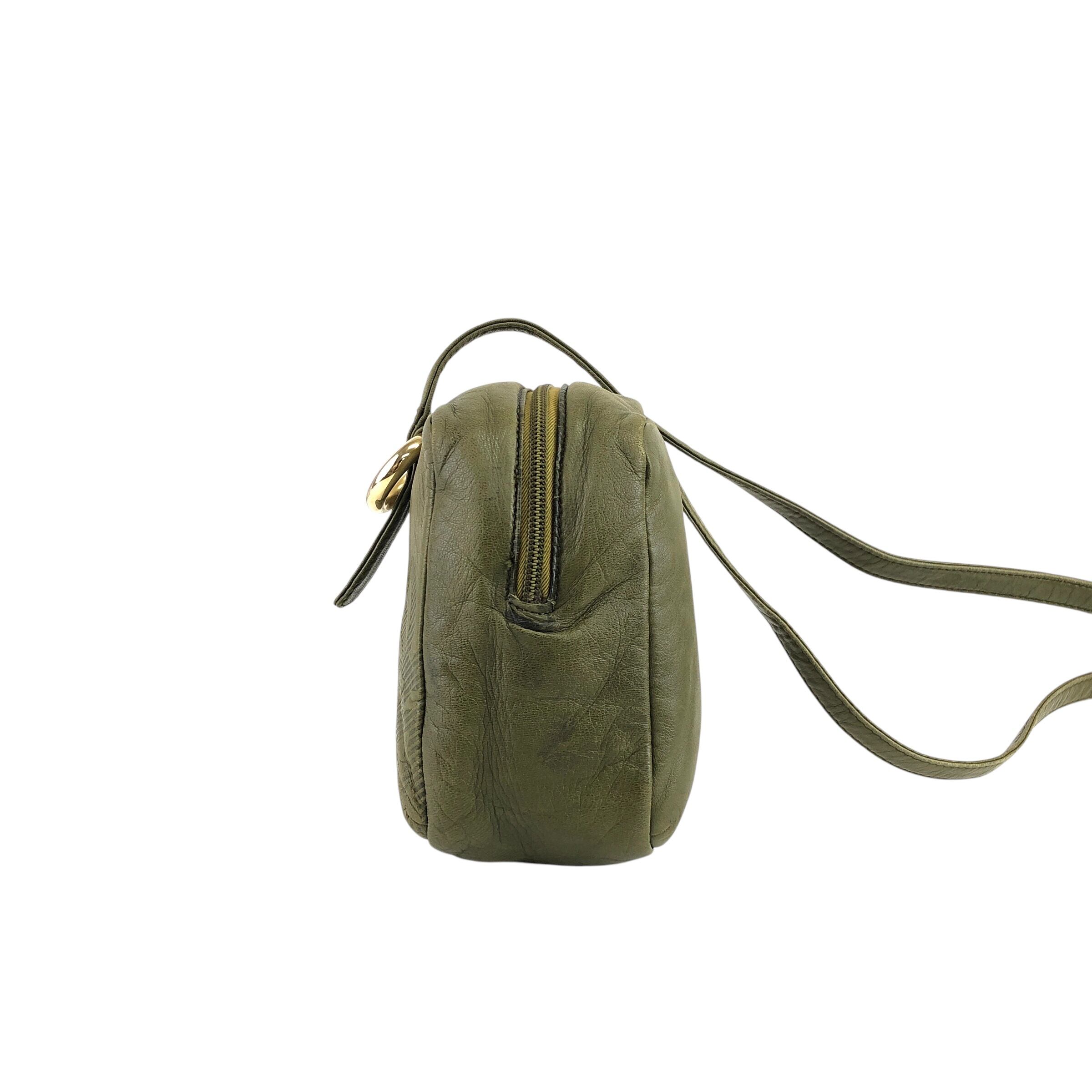 LOEWE ロエベ ショルダーバッグ カーキ アナグラム ナッパレザー