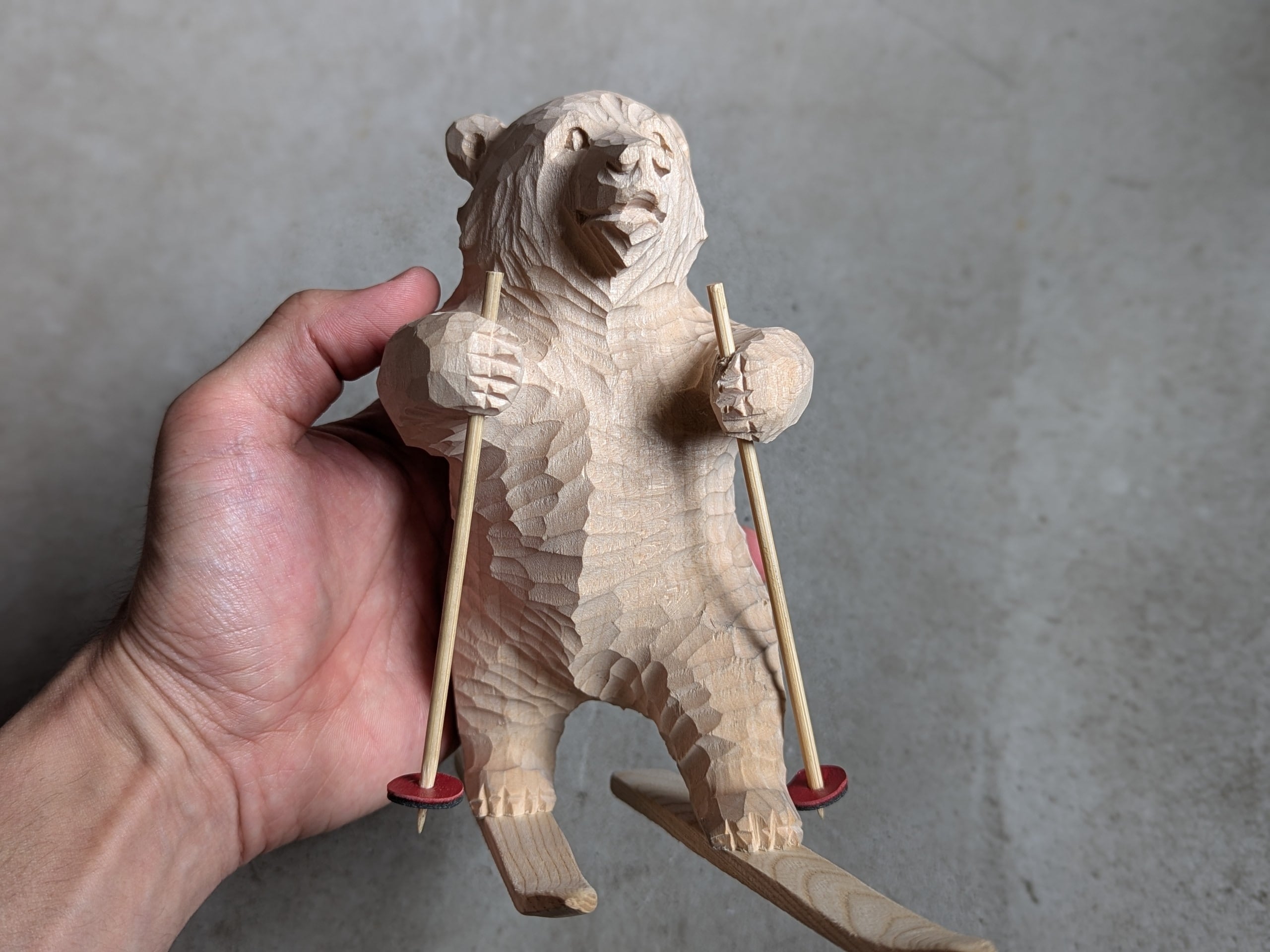 上西捷敏 スキー熊 #1 | 木彫りの熊 | inoya | Basic Life Store