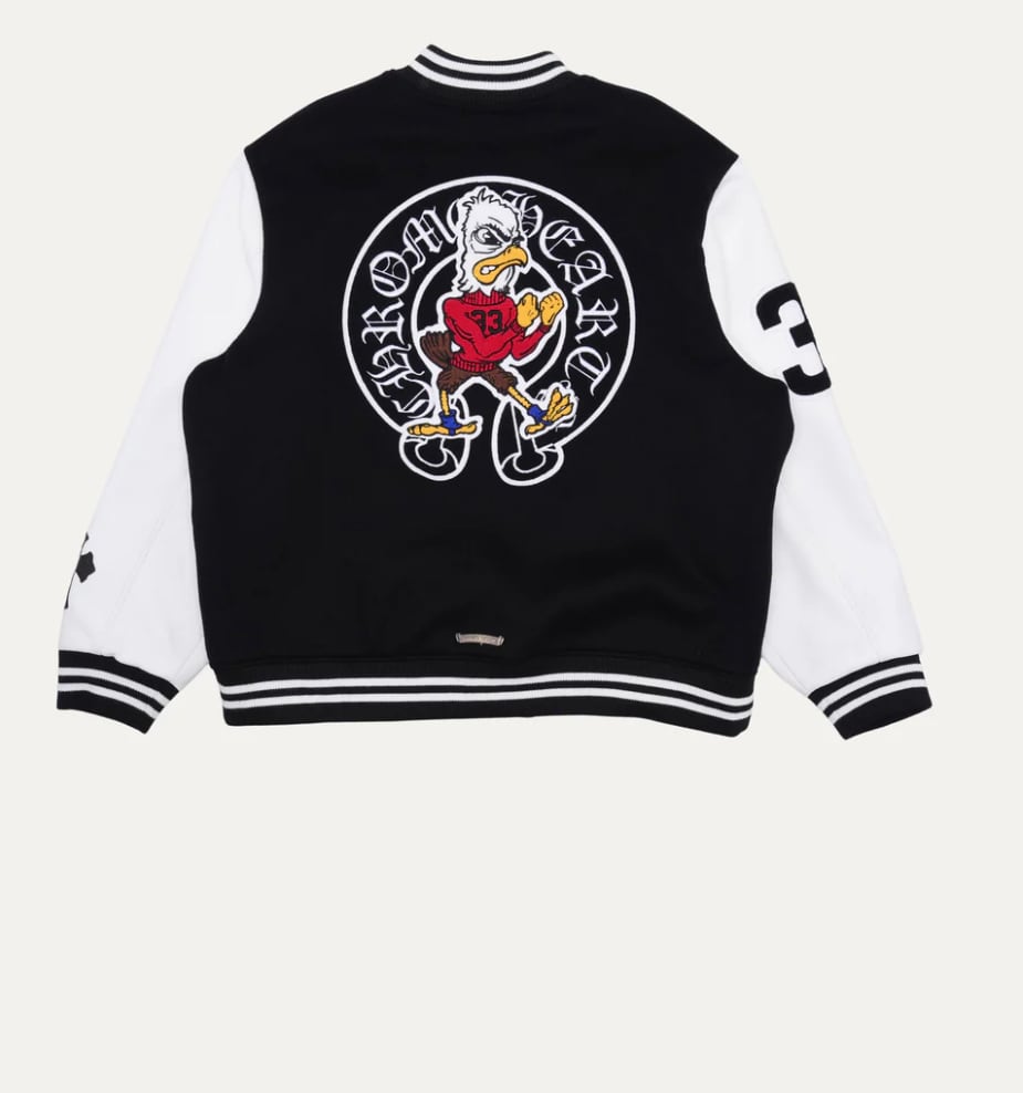 CHROME HEARTS クロムハーツ Cashmere and Leather Varsity Jacket