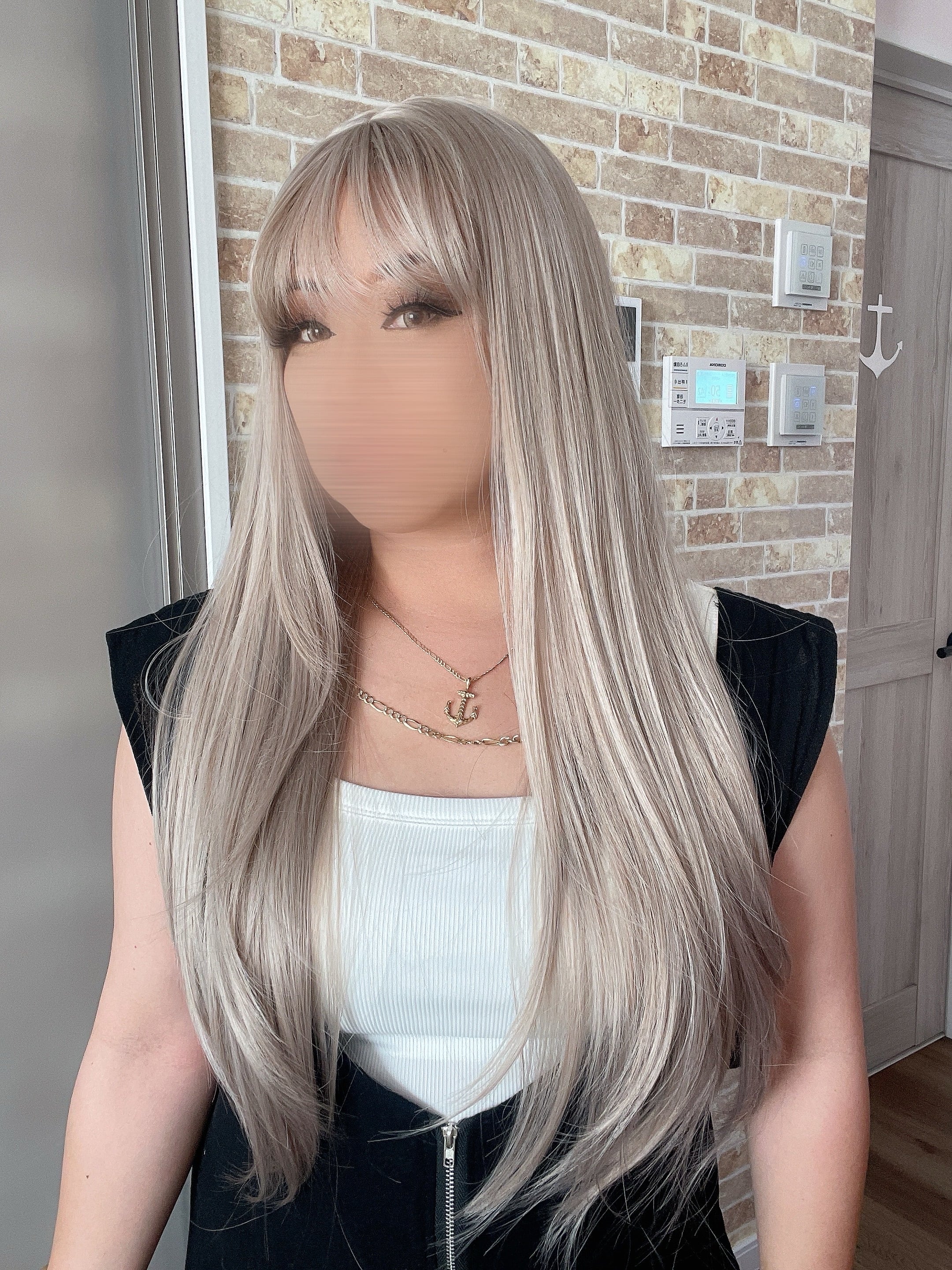 アッシュブロンド☆前髪有ロングストレートウィッグ | PEKOPON☆WIG