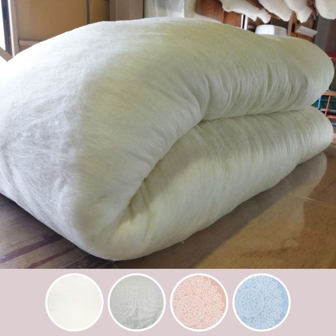 絹(シルク)100%の近江手引き真綿本掛けふとん シングル（150×210cm