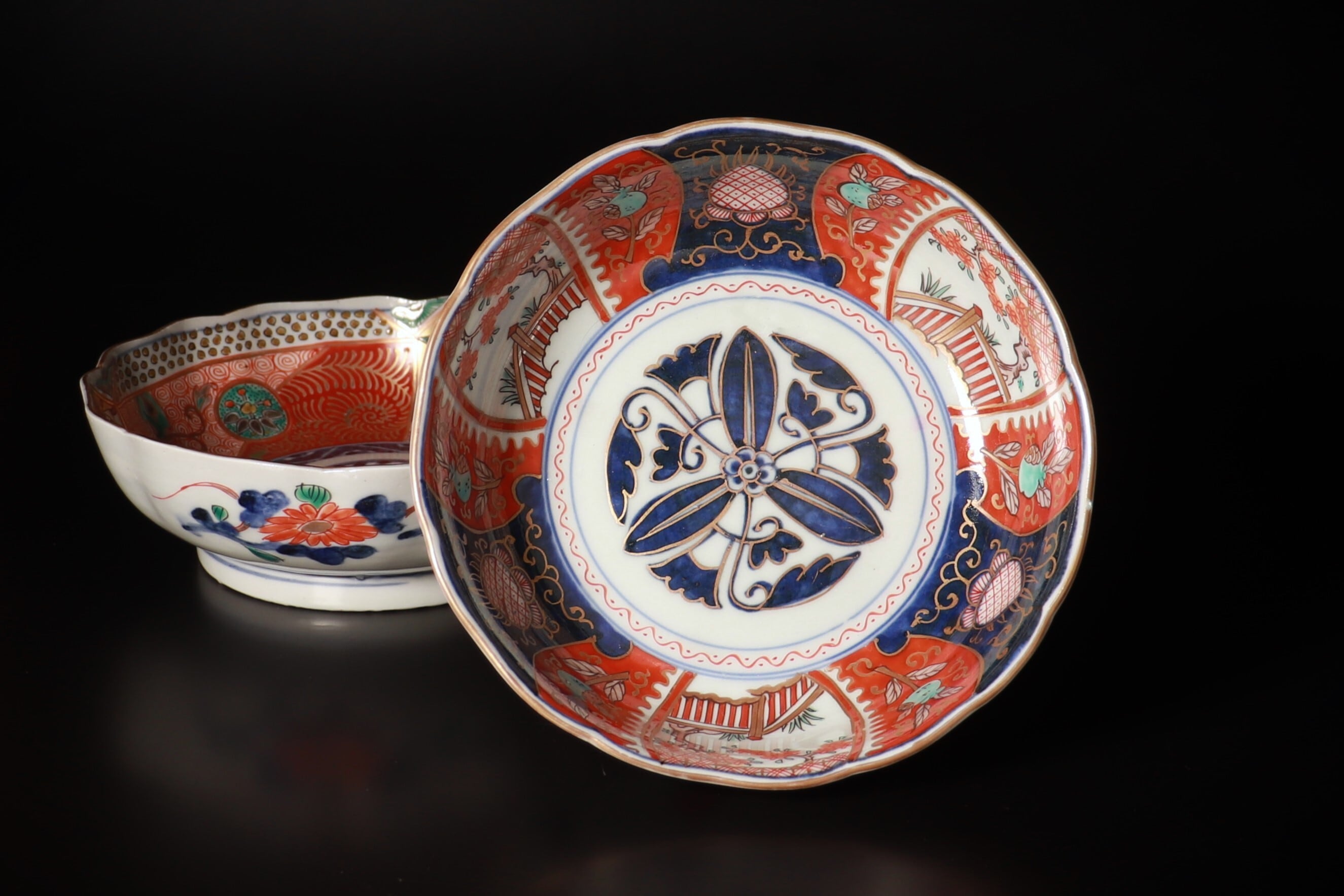 大聖寺伊万里 古伊万里 伊万里 中鉢 蔵出し 3客 大聖寺伊万里 古