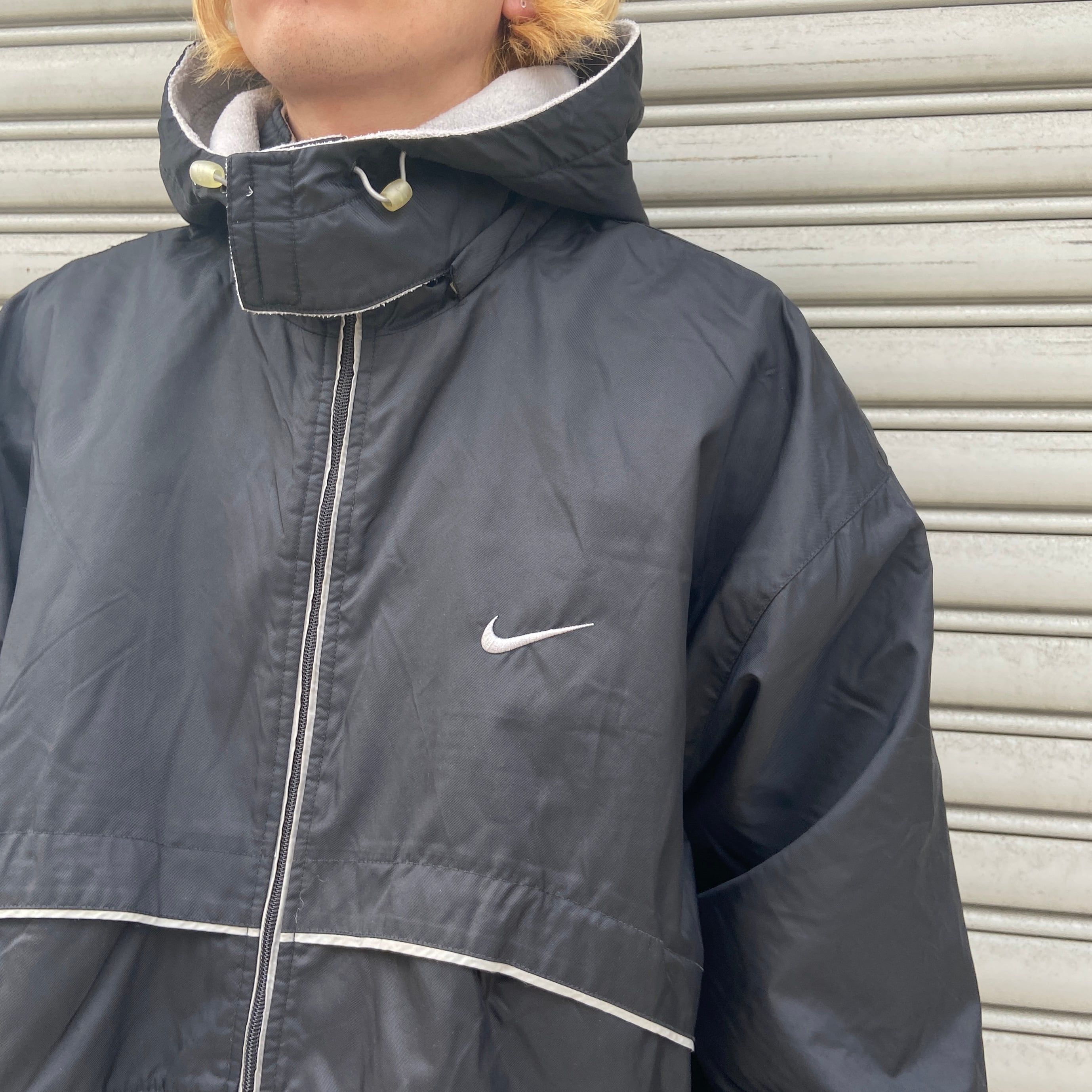 送料無料』NIKE 00s フード付中綿ナイロンジャケット ライナーフリース