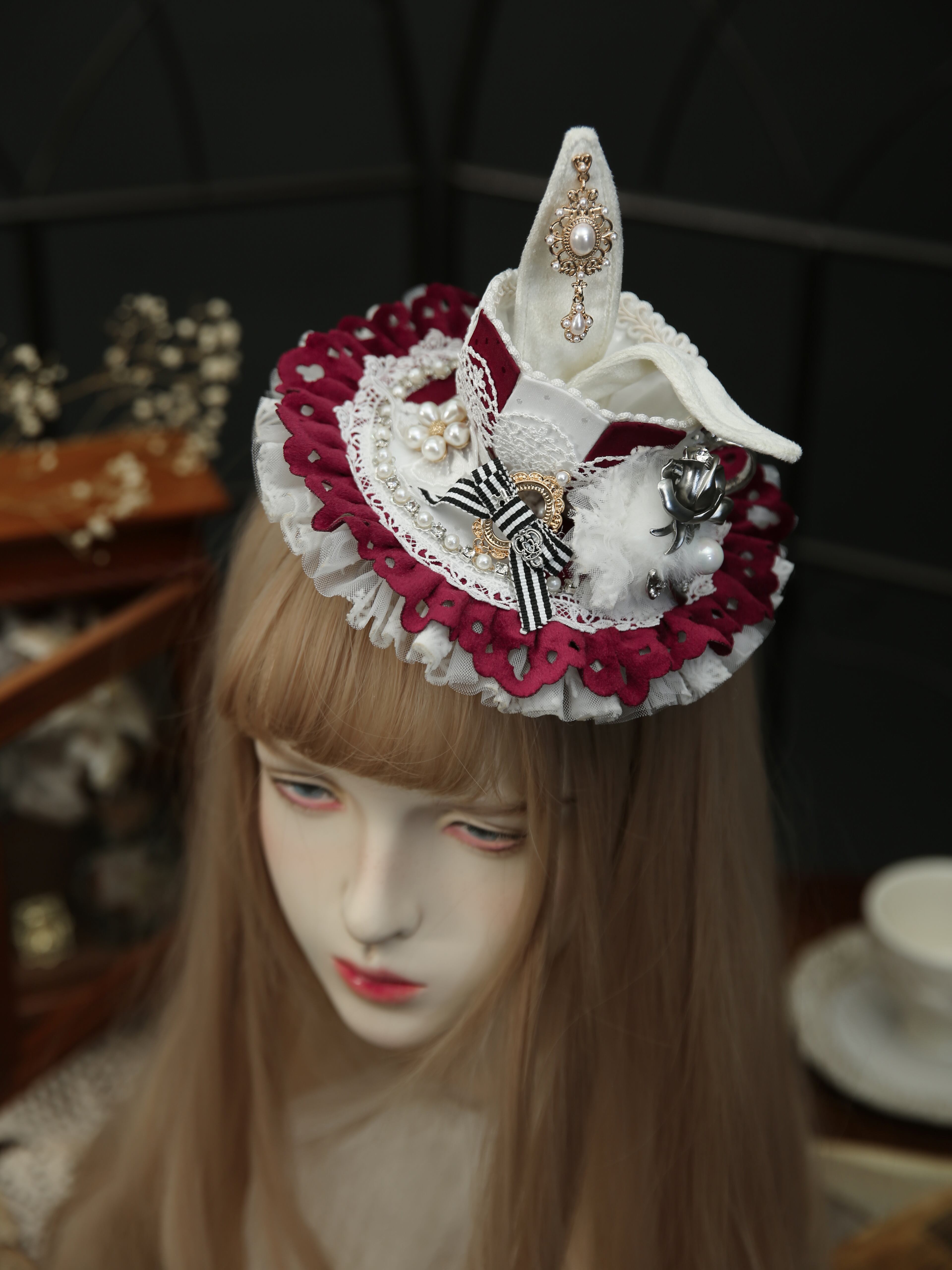 Drink me 兎耳ティーカップ帽子 カクテルハット | HoshibakoWorks