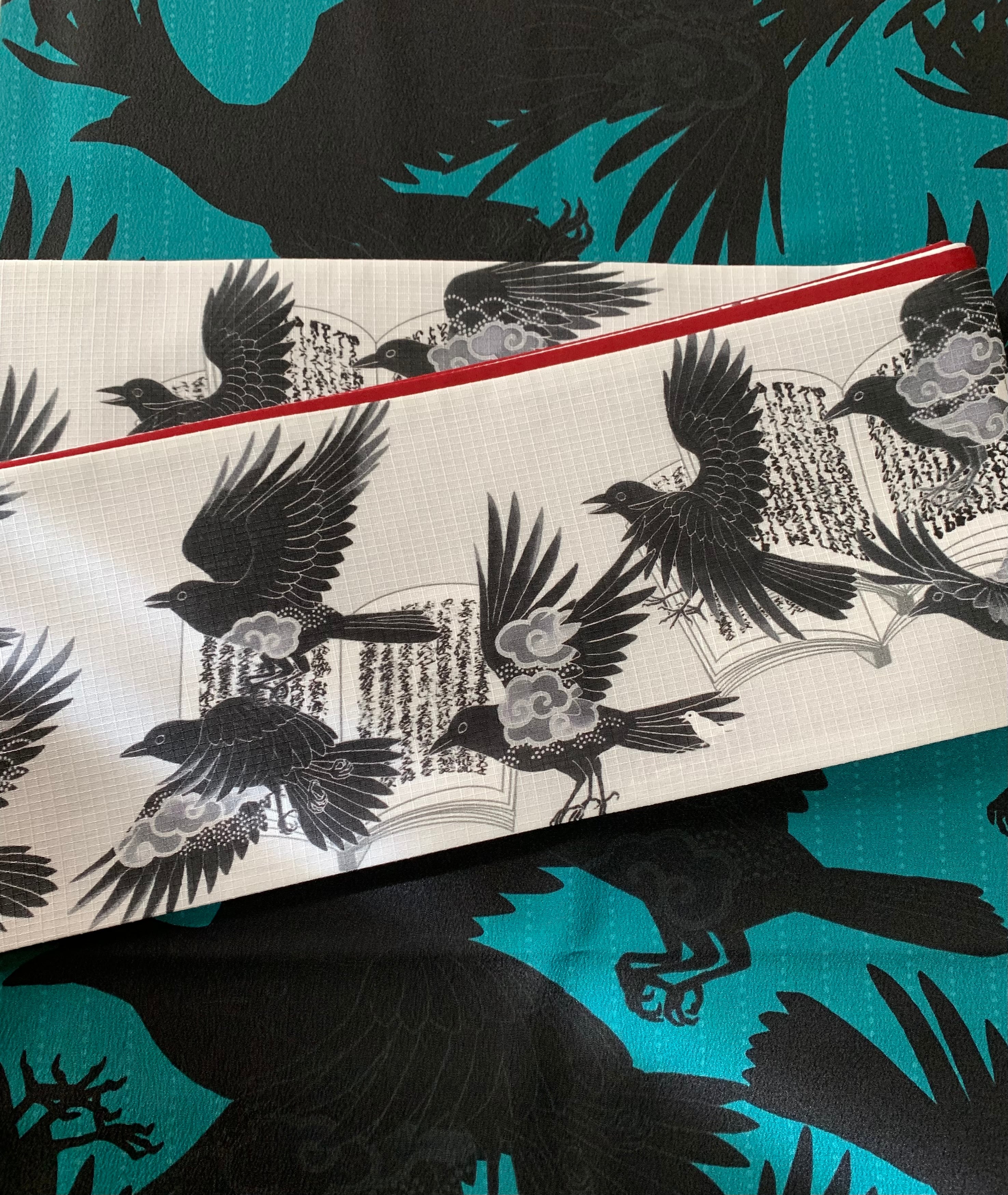 即納品】some-pri 綿紅梅半幅帯「八咫烏床本」モノトーン | 染工房