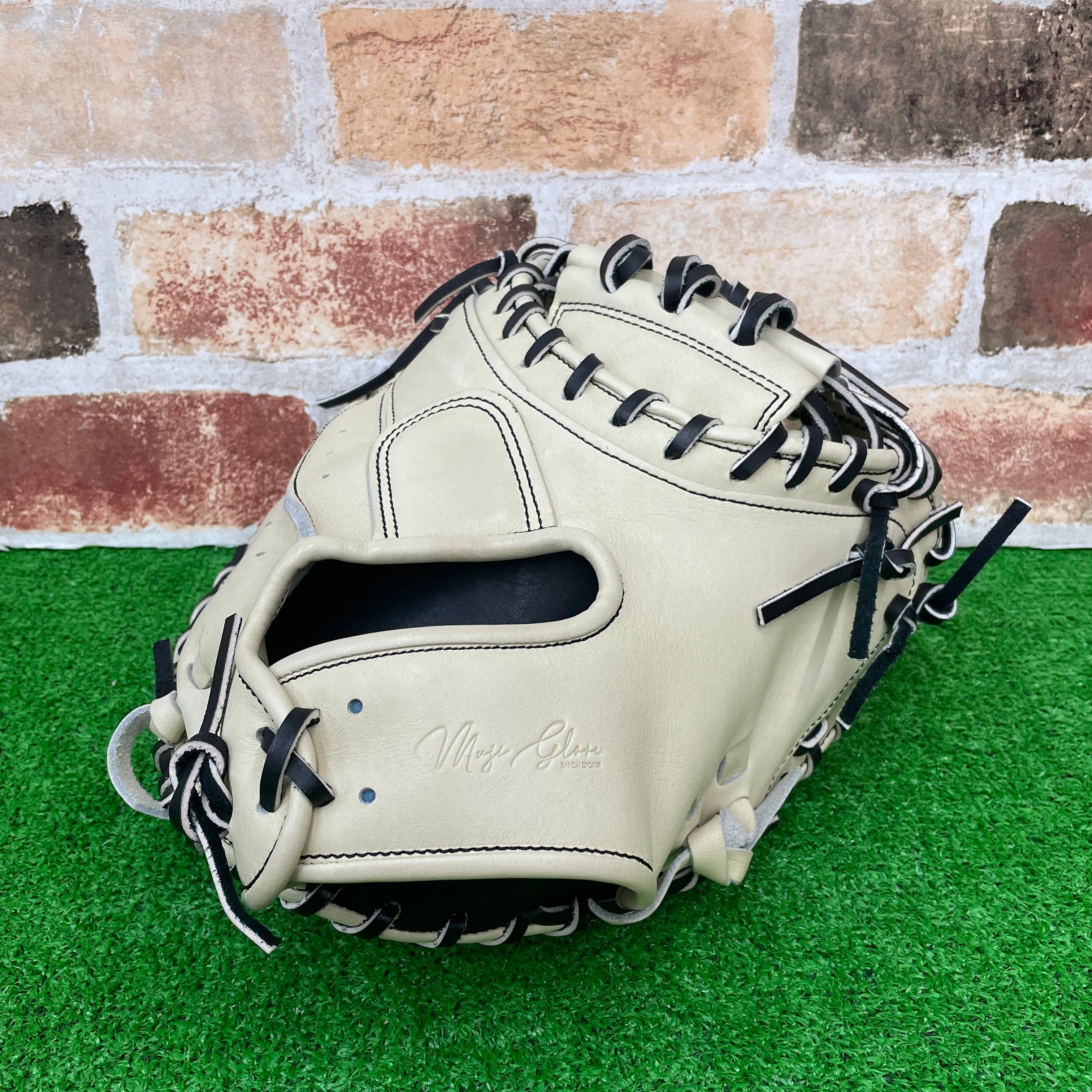 店舗別注】MUJI GLOVE 硬式ミット 捕手用 キャメル 高校野球対応