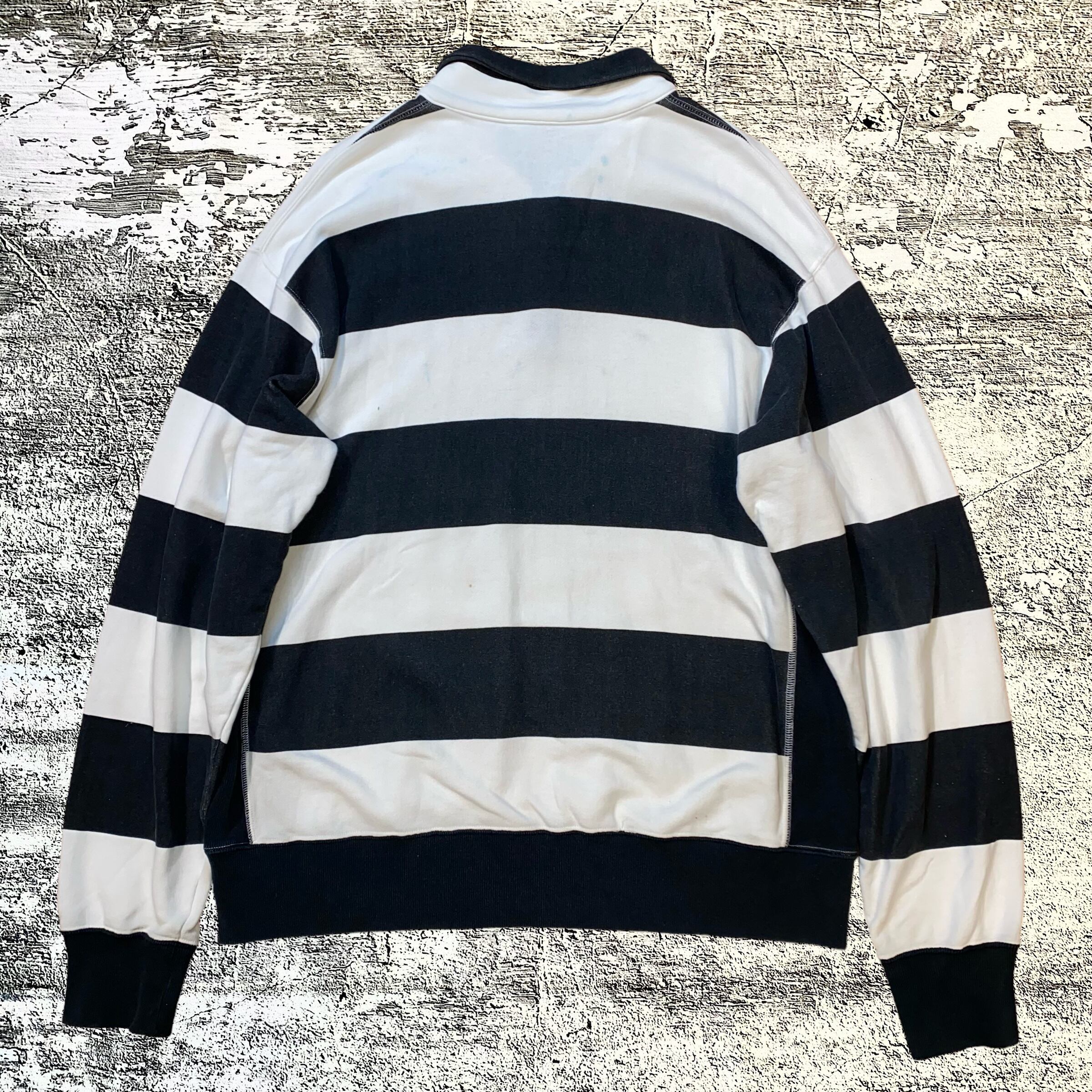 90s GOODENOUGH ハーフジップ ボーダー スウェット シャツ