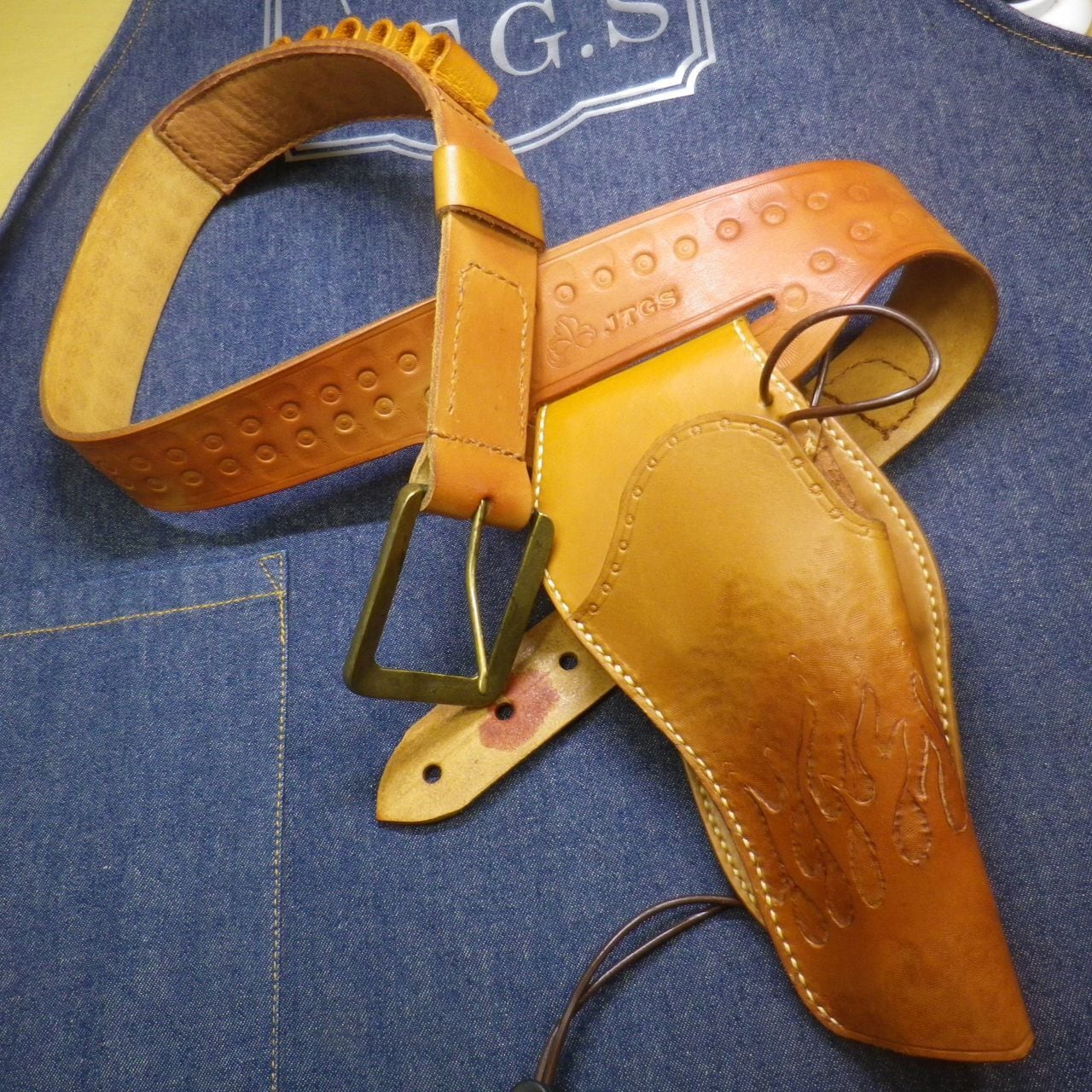 本革製S.A.A.用ガンベルトホルスター | JTGS（ガンホルスターの専門店）