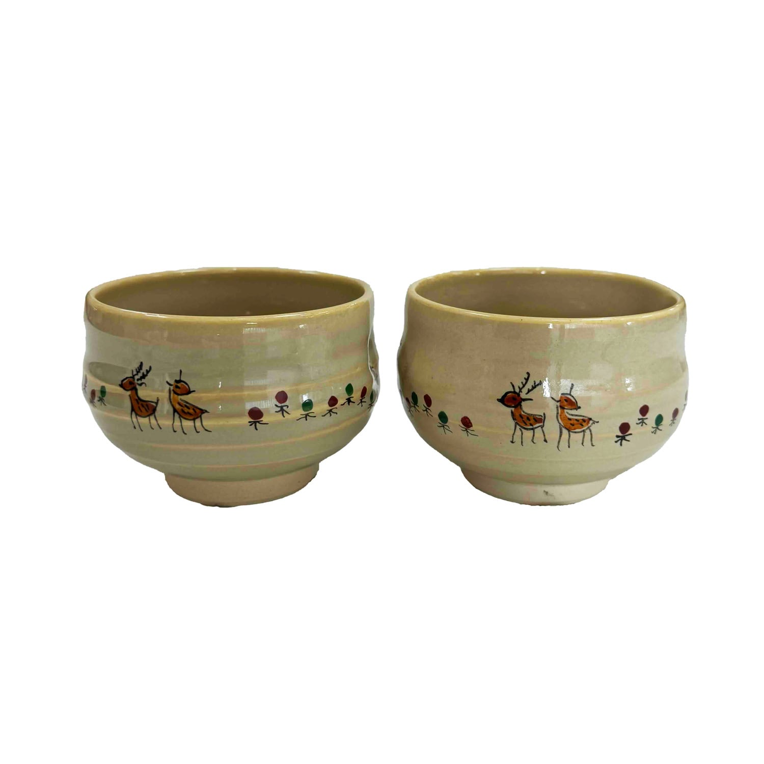 赤膚焼窯元 大塩玉泉 奈良絵えくぼペア | きてみてならSHOP