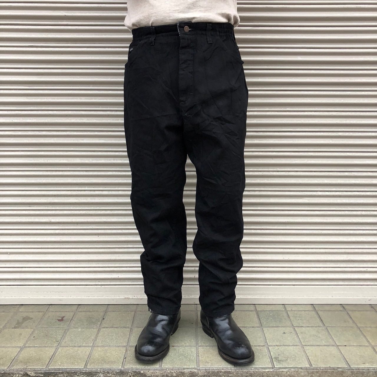 80s USA製 Lee リー ブラック デニムパンツ テーパード ハイウエスト