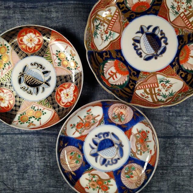 伊万里 八角皿 明治 大中小 鉢 和皿 セット伊万里 八角皿 明治 大中小