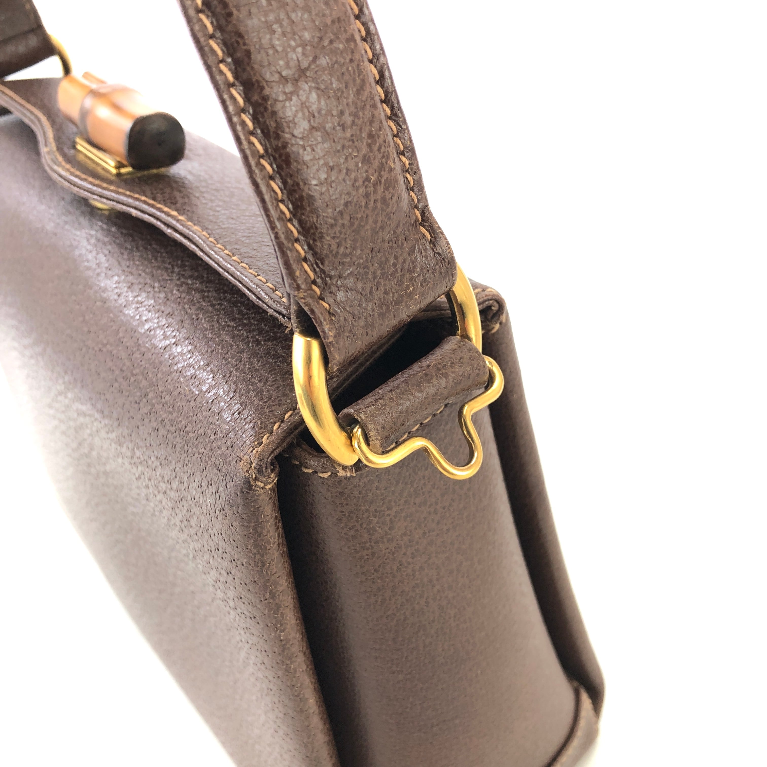 GUCCI グッチ バンブー ターンロック レザー 2way ショルダーバッグ