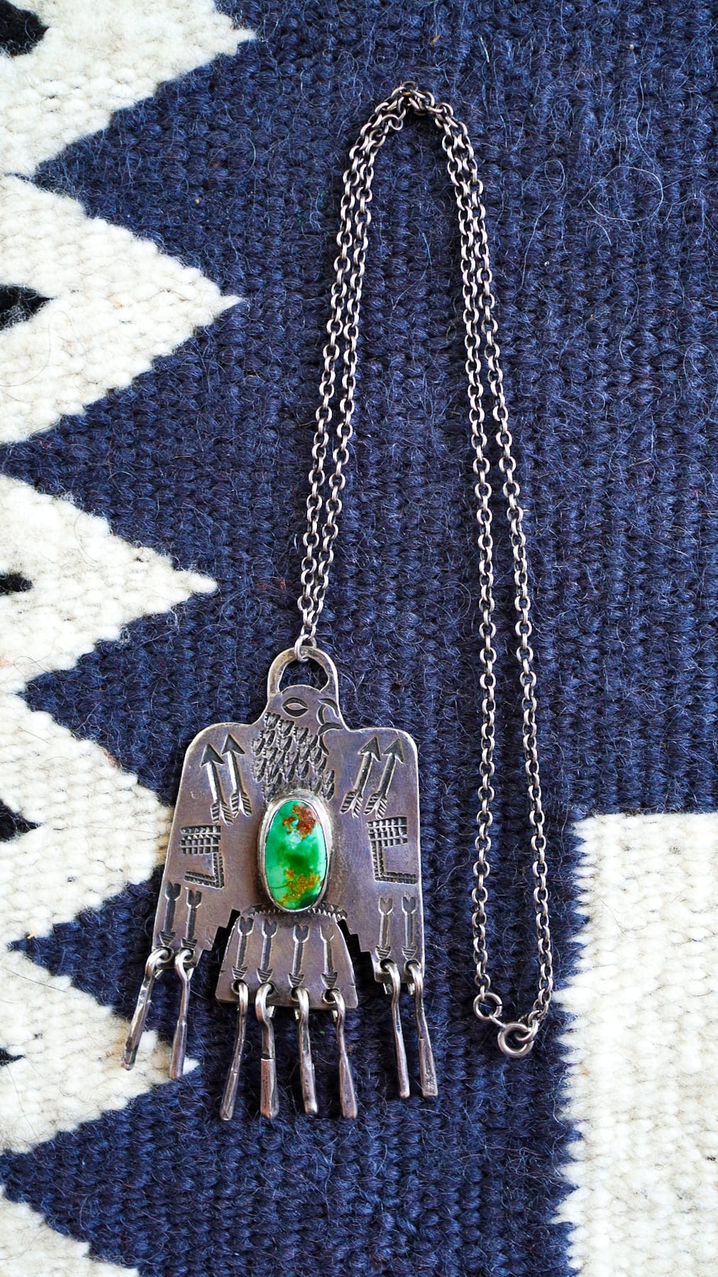 1940-1950s】ナバホ サンダーバード & ターコイズ & アロー ペンダント
