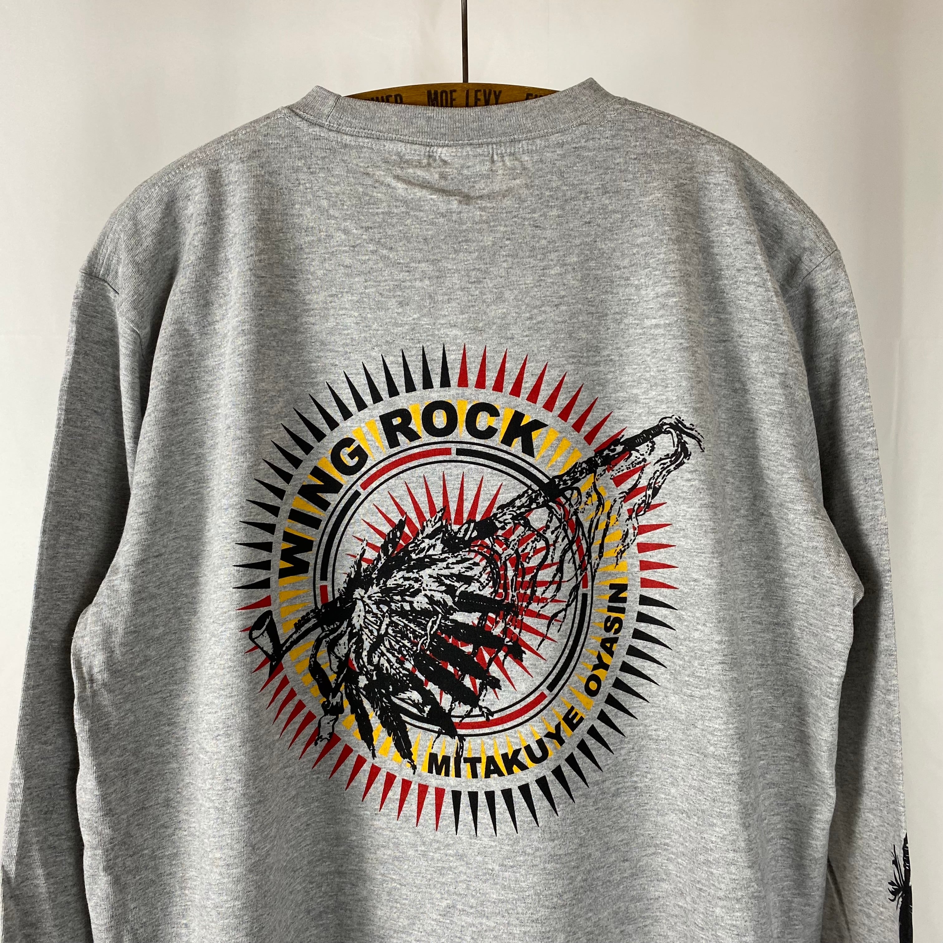 WING ROCK 2021 FW L/S Tee 「Peace Pipe & SUN」グレー （ウイング