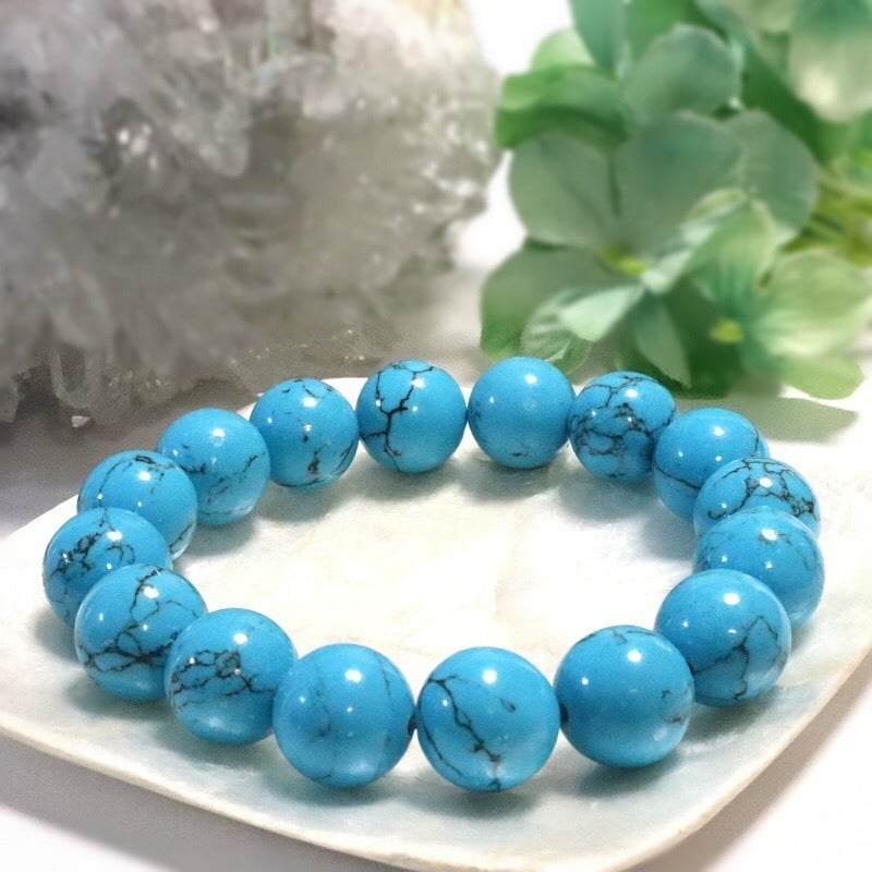 548 天然石ターコイズ（ブルー）トルコ石ブレスレット 10mm | P・RARA