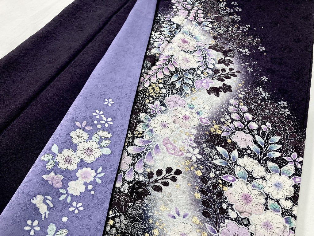 翠山工房 辻が花 絞り トールサイズ やまと誂製 美品 訪問着 正絹 紫